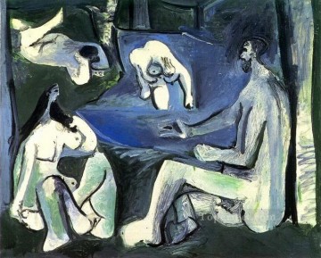 抽象的かつ装飾的 Painting - Le dejeuner sur l Herbe Manet 7 1961 キュビスム